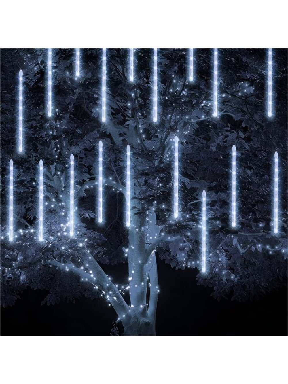 288LED 12" 8 Tubes Waterproof Snow Falling Rain Icicle Christmas Lights